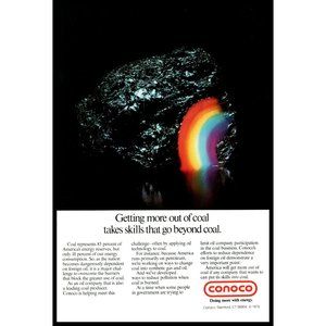 1979 Conoco Beyond Coal Rainbow Color Vintage Print Ad Friends of Coal Wall Art